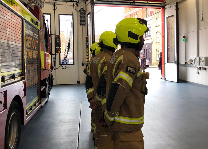 Firefighters at roll call